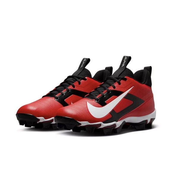 Nike Alpha Menace 4 Shark Football Cleats Red Black FN0028-600 Mens Size 10